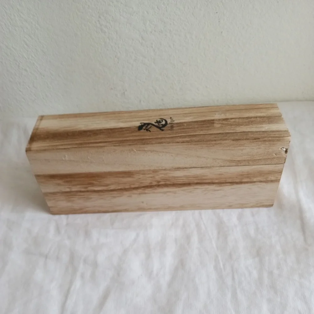 2 Sided Knife Sharpening Stone w Wooden Box NEW